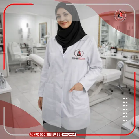 معطف طبي أبيض بشعار — EBDAA
