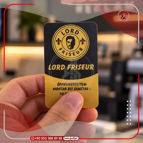 بطاقات أعمال سميكة بطباعة نافرة — Lord Friseur