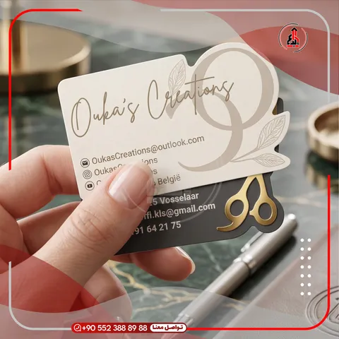 بطاقات أعمال سميكة بطباعة نافرة — Oulai’s Creations