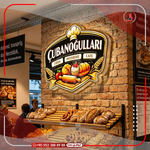 شعار وحروف بارزة على جدار داخلي — Çubanoğulları