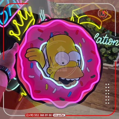 رسم نيون ليد مضيء للديكور — Homer Simpson