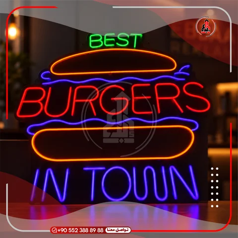 لوحة نيون ليد مضيئة — Best Burgers in Town