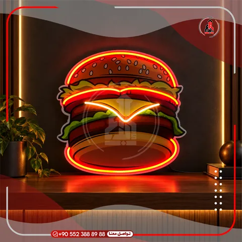 رسم نيون ليد مضيء للديكور — Burger