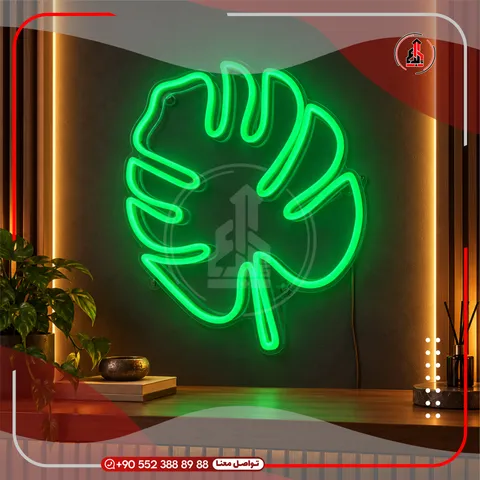 رسم نيون ليد مضيء للديكور — Monstera
