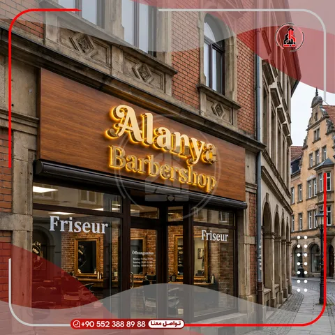 واجهة محل بلوحة وحروف بارزة — Alanya