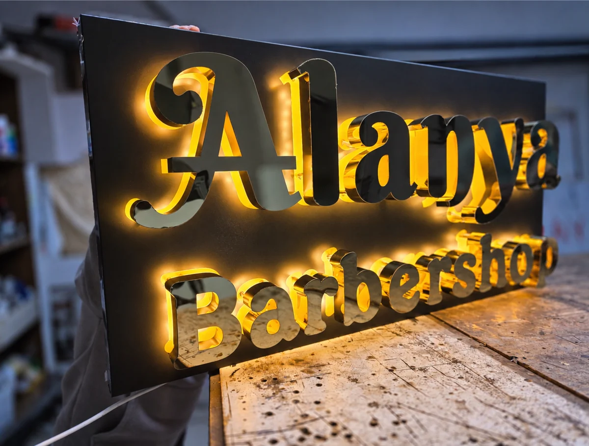 Backlit Chrome Stainless Steel Letter Sign — 2/5