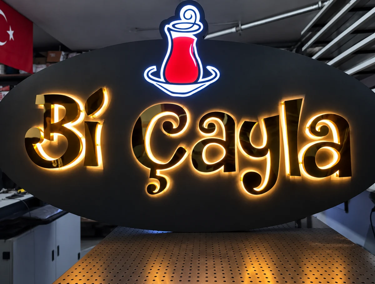 Backlit Chrome Stainless Steel Letter Sign — 4/5