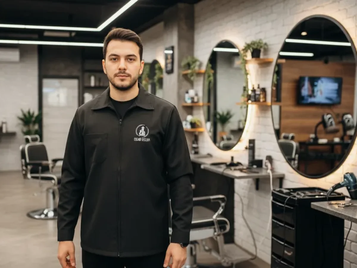 Fermuarlı Kuaför Üniforma Gömleği GYM07